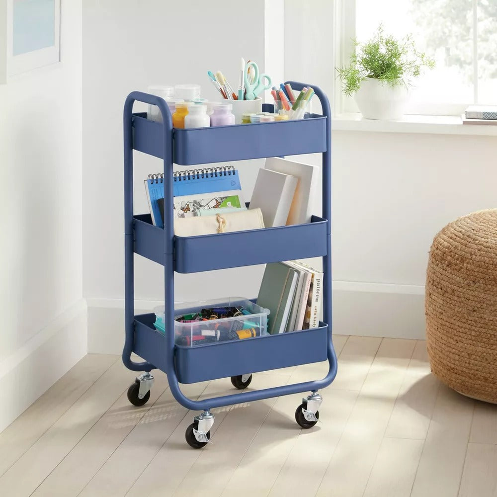 3 Tier Metal Cart Blue - Made By Design Home Office Garden | HOG-HomeOfficeGarden | HOG-Home.Office.Garden