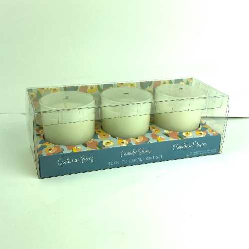 Opal House - Set Of 3 Soy Jar Candles - Cashmere Berry - Lavender Shores Mandarin Hibiscus