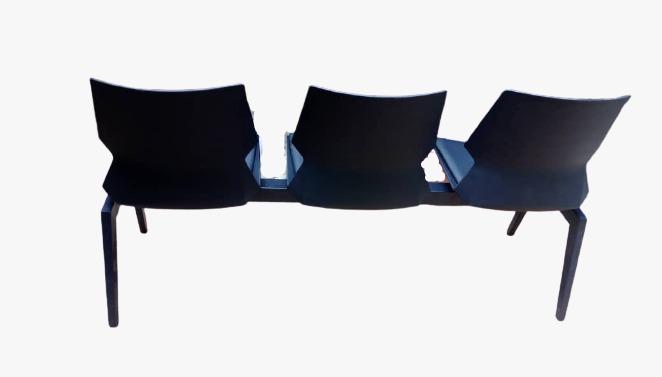 3 Seater PVC Bench with Leather Cushion-Black Home Office Garden | HOG-HomeOfficeGarden | HOG-Home.Office.Garden