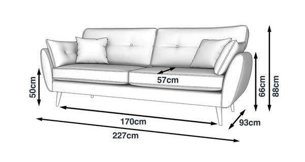 3 Seater Zinc Sofa Home Office Garden | HOG-HomeOfficeGarden | HOG-Home.Office.Garden