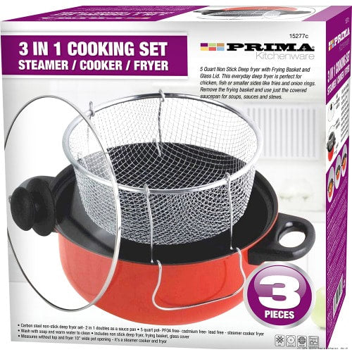 Prima Cooking Set Steamer/ Cooker/ Fryer Weight 3 In 1. Home Office Garden | HOG-HomeOfficeGarden | online marketplace