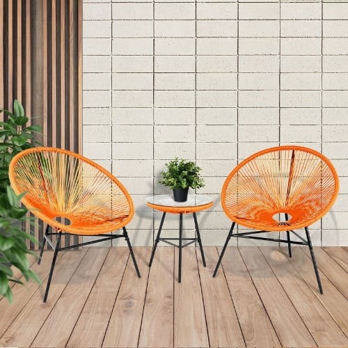 Outdoor 3-Piece Attiro Lounge Set - Orange Home Office Garden | HOG-HomeOfficeGarden | HOG-Home.Office.Garden