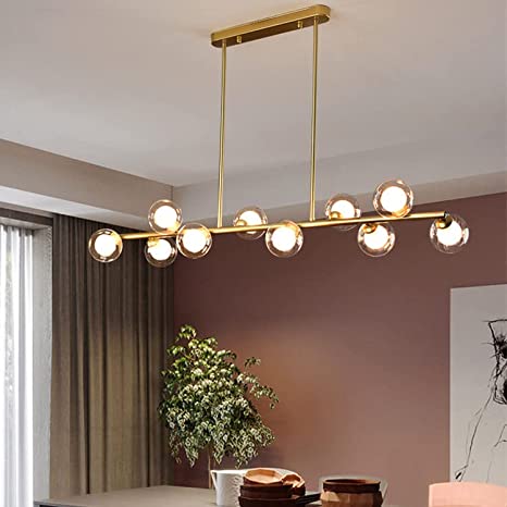 10 Light Gold Dual Frosted Glass Chandelier Ceiling Lights Hanging