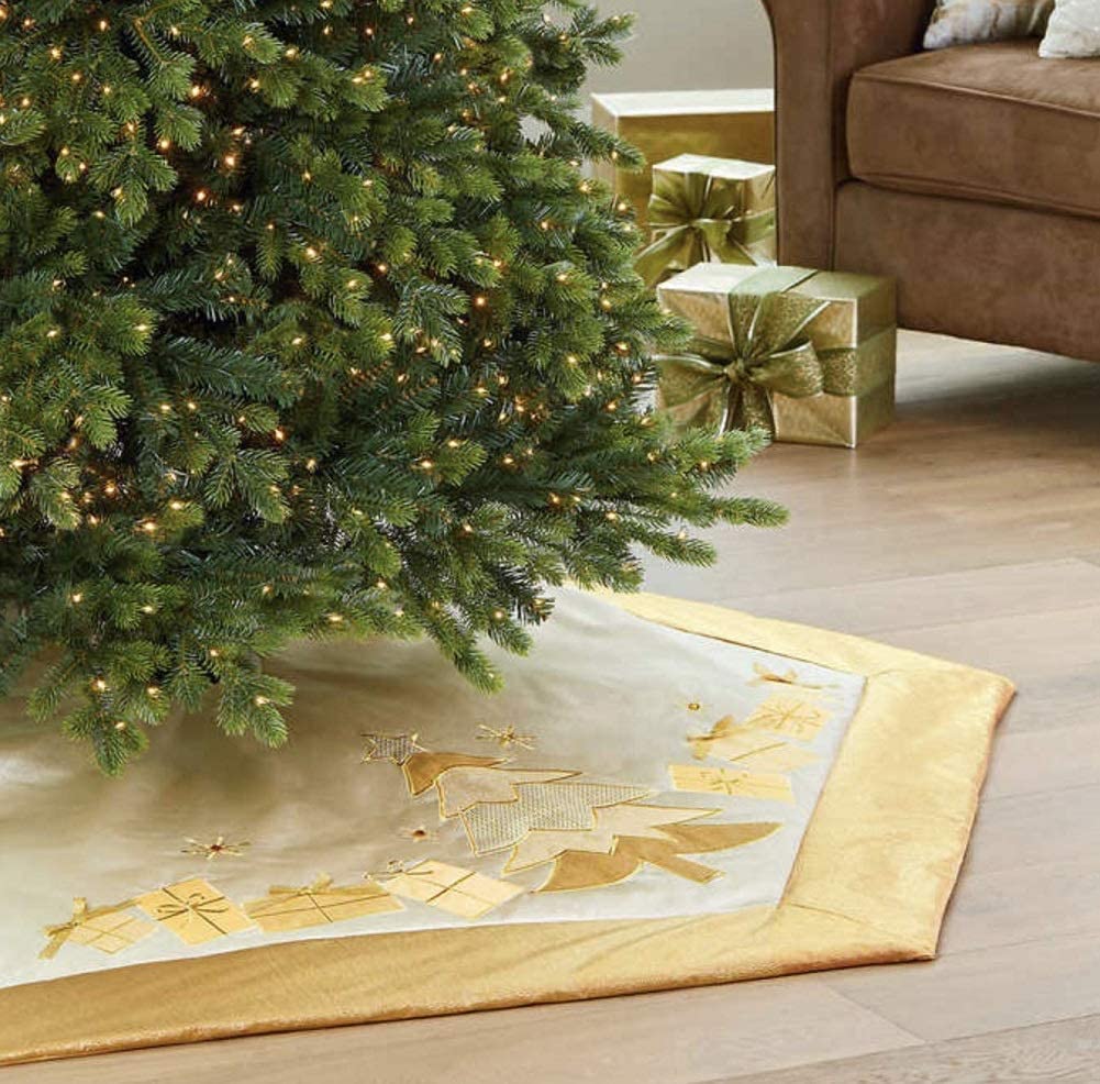Adjustable Christmas Tree Skirt - Gold