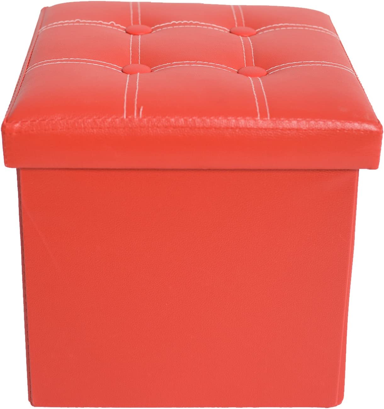 Bench Seat Cube Storage Box Faux Leather Red | HOG-Home. Office. Garden online marketplace