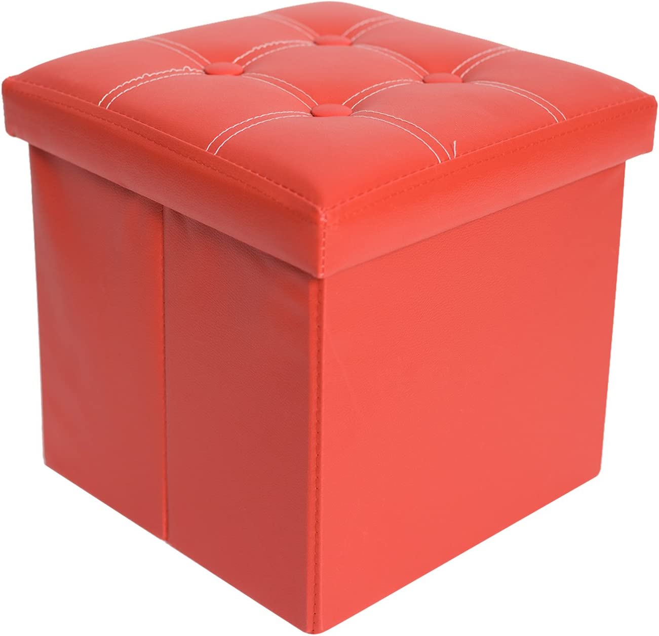 Bench Seat Cube Storage Box Faux Leather Red | HOG-Home. Office. Garden online marketplace