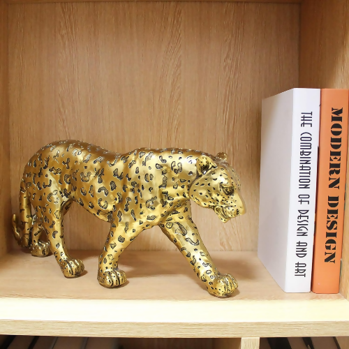 Gold Cheetah Polyresin Figurine