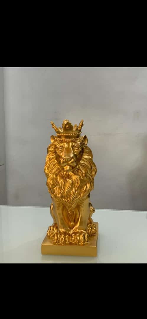 Abstract Crown Lion Sculpture Figurine -Gold Home, Office, Garden online marketplace