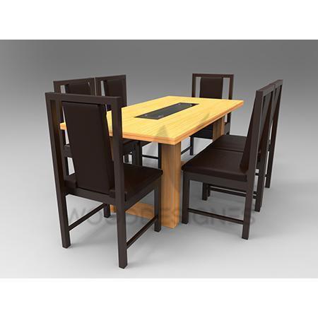 alvar-pad-series-6-seater-dining-set-golden-brown-656448946196 HomeOfficeGarden Home Office Garden | HOG-HomeOfficeGarden | HOG 