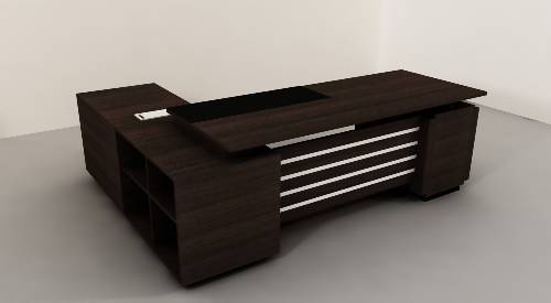 Ama Executive Table in wenge and silver stripes Home Office Garden | HOG-HomeOfficeGarden | online marketplace