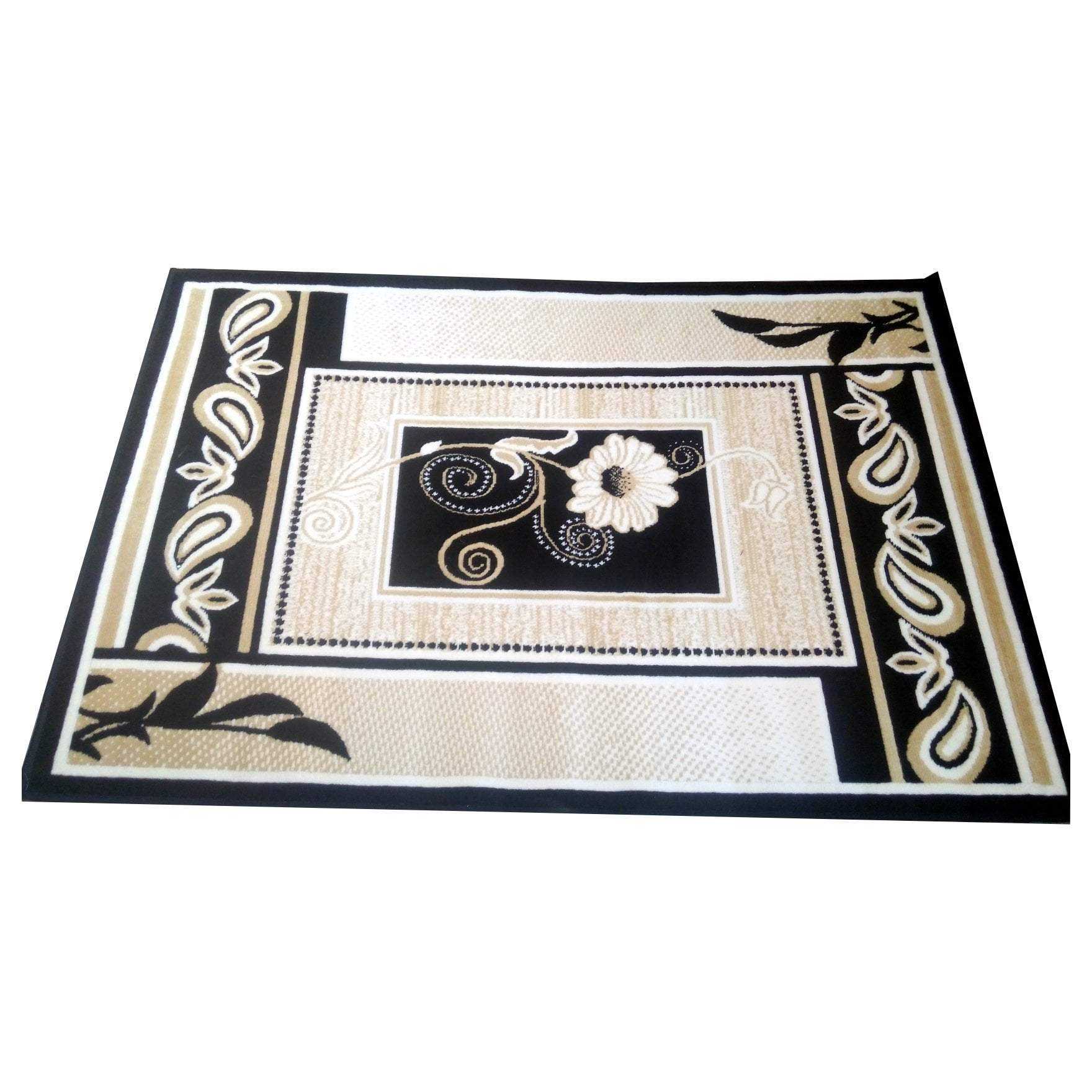 Centre Rug - 50131 Black Feather Series
