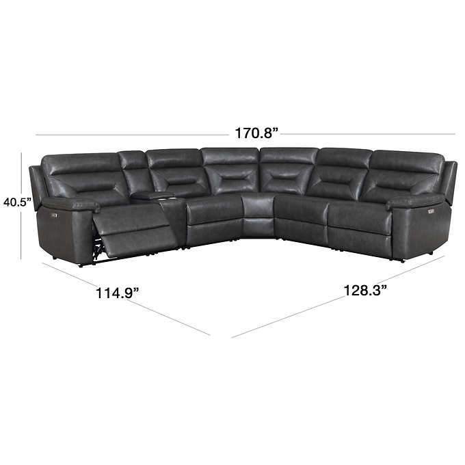 Corry 6-piece Leather Power Reclining Sectional Sofa