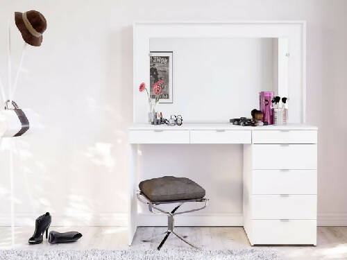Birlea - Chloe 7 Drawer Dressing Table And Mirror - White Home, Office, Garden online marketplace