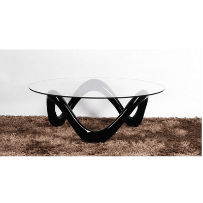 Glass Coffee Table With Black High Gloss Base Home Office Garden | HOG-HomeOfficeGarden | online marketplace