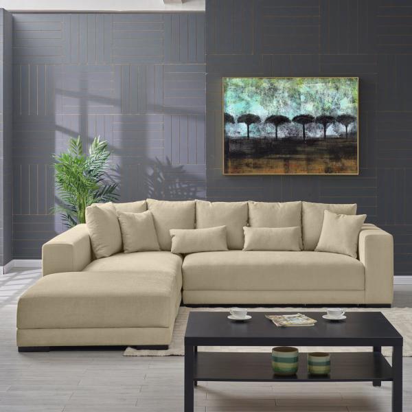 Handy Living Harmony Sectional Sofa with Ottoman