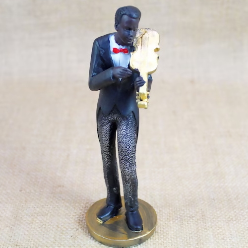Black and Gold Musician Figurines