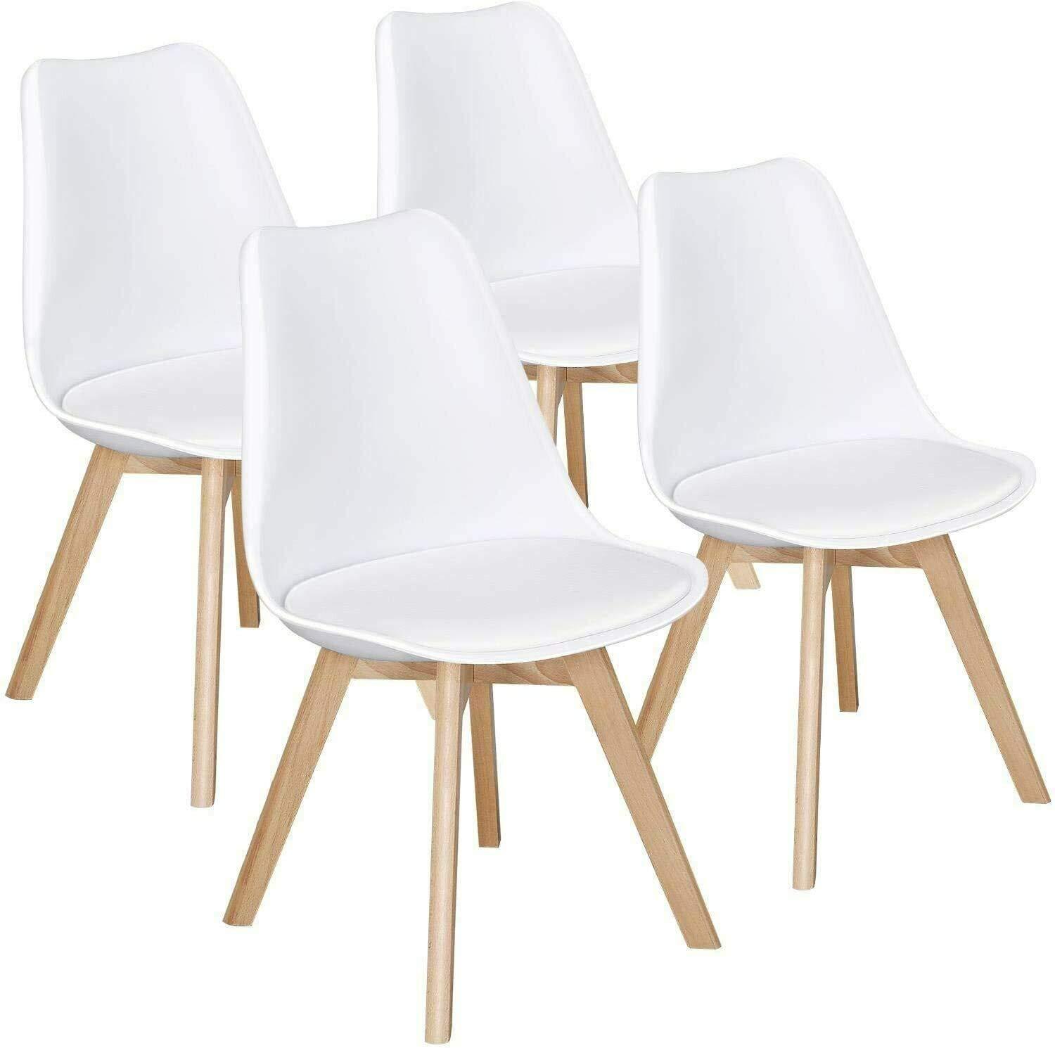 KOSY KOALA White Wood Style rectangular wooden Dining Table and 4 Chairs Set