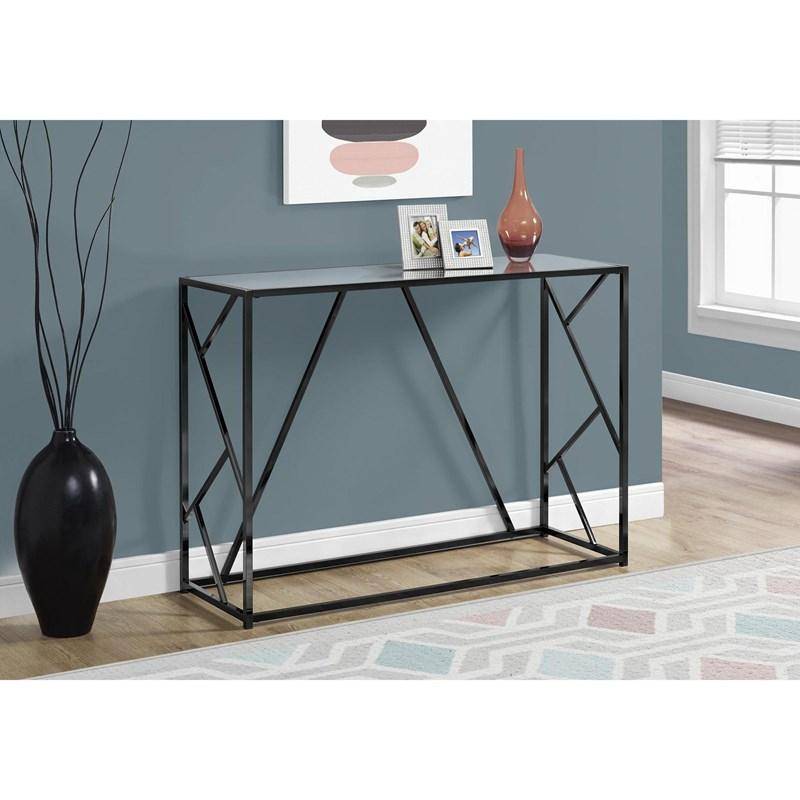 Metal Console Table with Glass