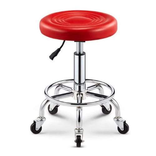 Mobile Round Bar Stool - Red