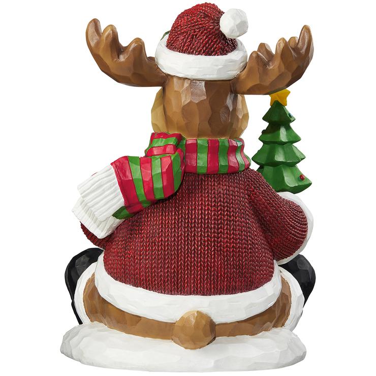Moose & Snowman Christmas Decoration with LED Lights 38.1cm