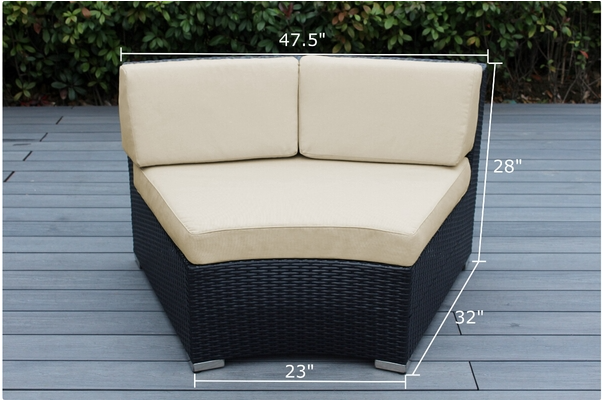Outdoor Patio Wicker/Rattan Furniture 7-Piece Curved Seating Set