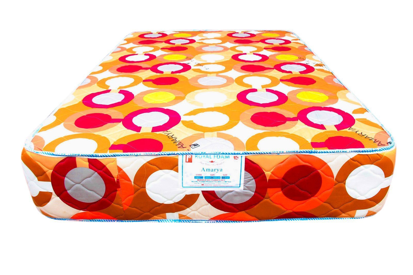 Royal Amarya-Poly Cotton Fabric Side Quilted Mattress - [75 x 54 x 12"] [6ft x 4.4ft x 12inches](Lagos Only)