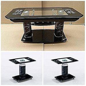 Tempered Glass Coffee Table & Side Stool