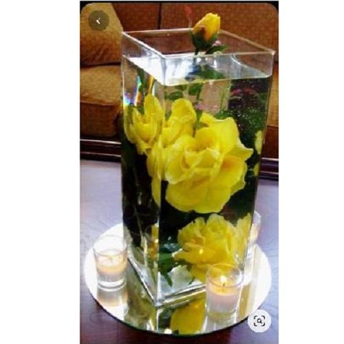 Trapezium glass vase