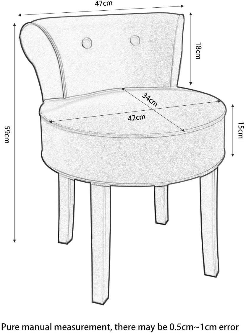 Vanity Chair Wood Legs (Brown) Home Office Garden | HOG-HomeOfficeGarden | online marketplace