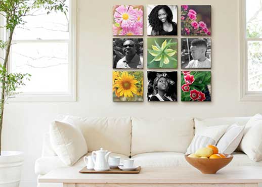 Nine square Wall Clusters picture frames. Available on HOG - Home. Office. Garden online marketplace