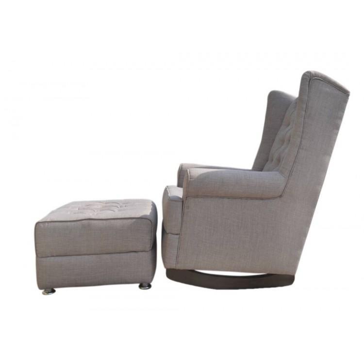 Wing Back Rocking Chair and Ottoman