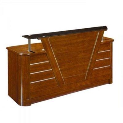 Wooden Reception Desk with Glass Top - 1.8metres